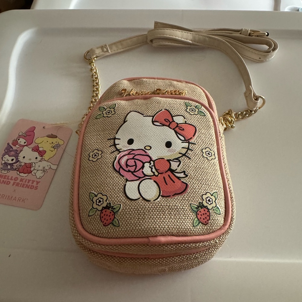 Hello Kitty Beige and Pink Crossbody Bag